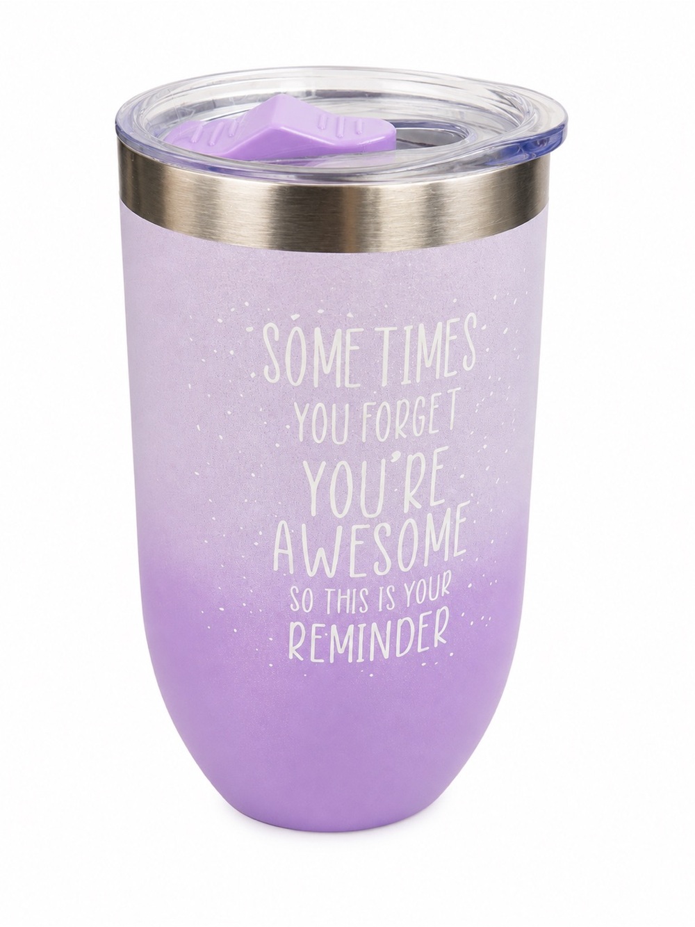 Inspirational Lavender Stainless Steel Insulated Tumbler Travel Mug NWOT